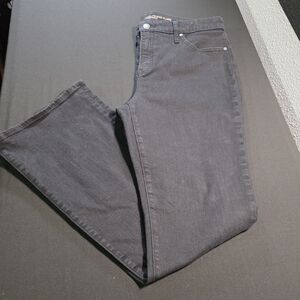 Chicos Black So Slimming Girlfriend Flares Jeans, Size 10R